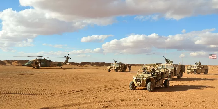 5th Special Forces Group (A) Operation Detachment Bravo 5310 arrives to meet Major General James Jarrard at the Landing Zone at base camp Al Tanf Garrison in southern Syria